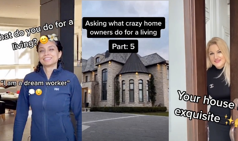TikToker puka do drzwi bogatych domów i pyta ludzi, jak zarabiają na życie