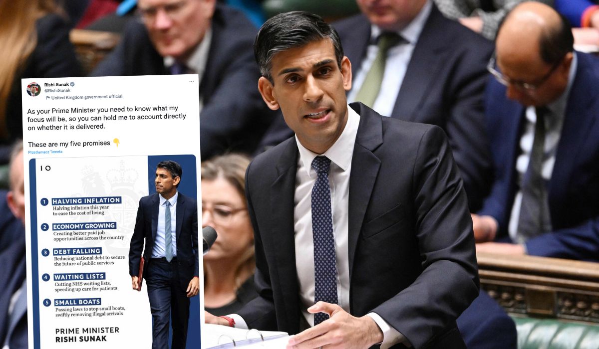 UK: premier Sunak obiecał walkę z migracją i parę innych rzeczy, których według opozycji trudno będzie nie osiągnąć