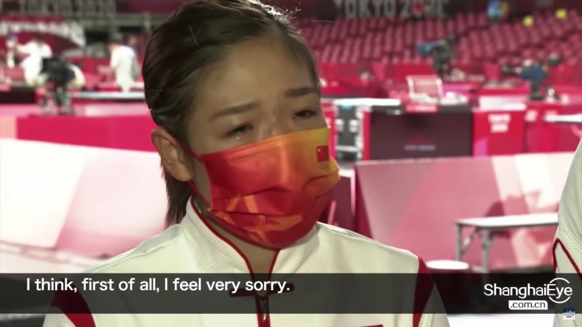 Reprezentantka Chin zapłakana przepraszała kraj za zdobycie srebra zamiast złota