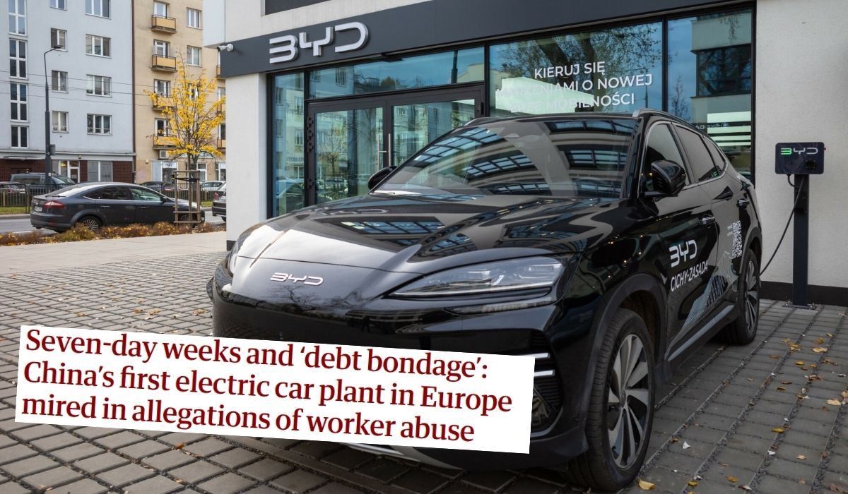 Pierwsza w Europie fabryka chińskich elektryków oskarżona o wyzysk pracowników już na etapie budowy