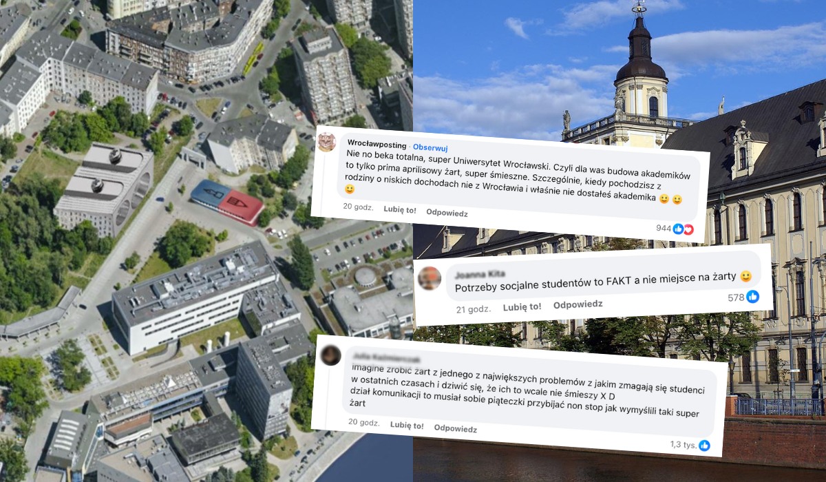 Uniwersytet Wrocławski przeprasza za żart z budowaniem akademików: "został źle odczytany"