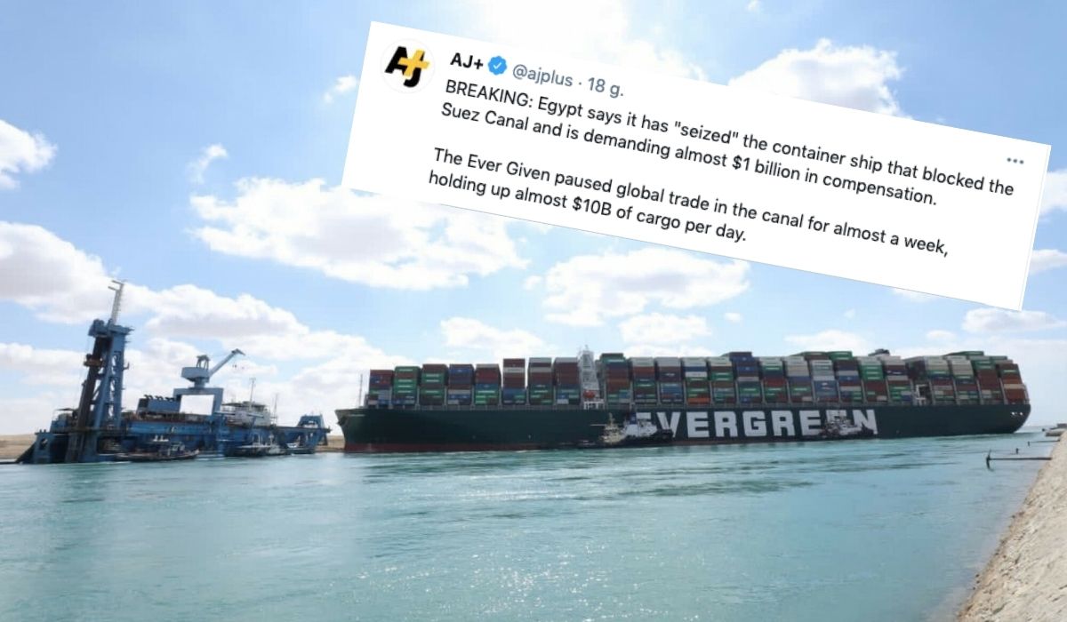 Egipt wziął sobie ten kontenerowiec, co zablokował kanał, bo nie wiadomo jak będzie z odszkodowaniem