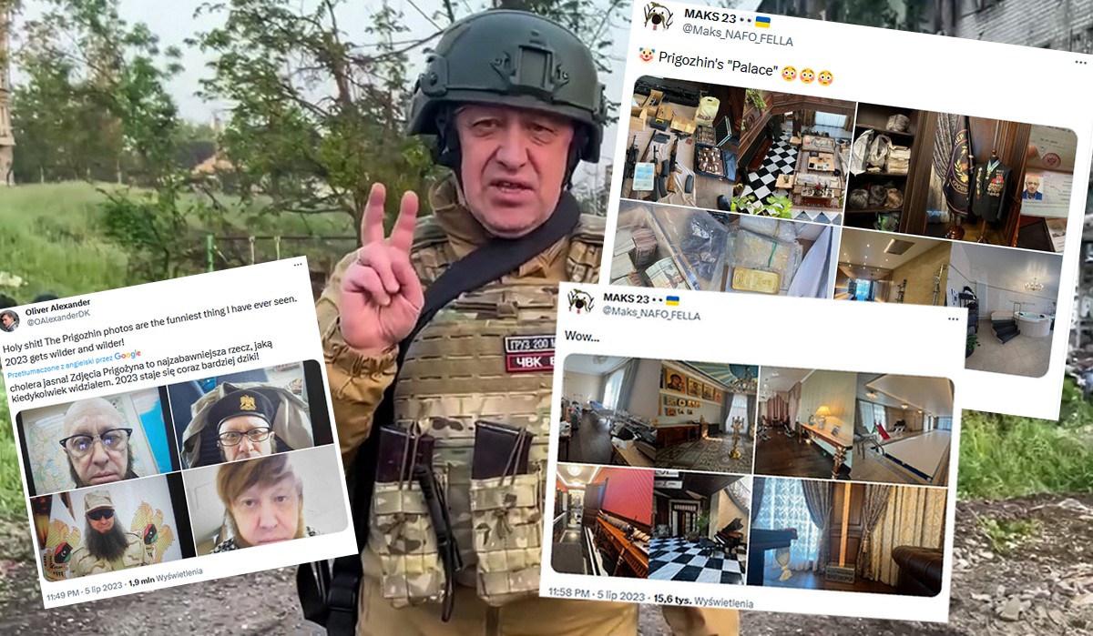 Pojawiły się zdjęcia z przeszukania rezydencji Prigożyna i widać, że chłop sobie nie żałował