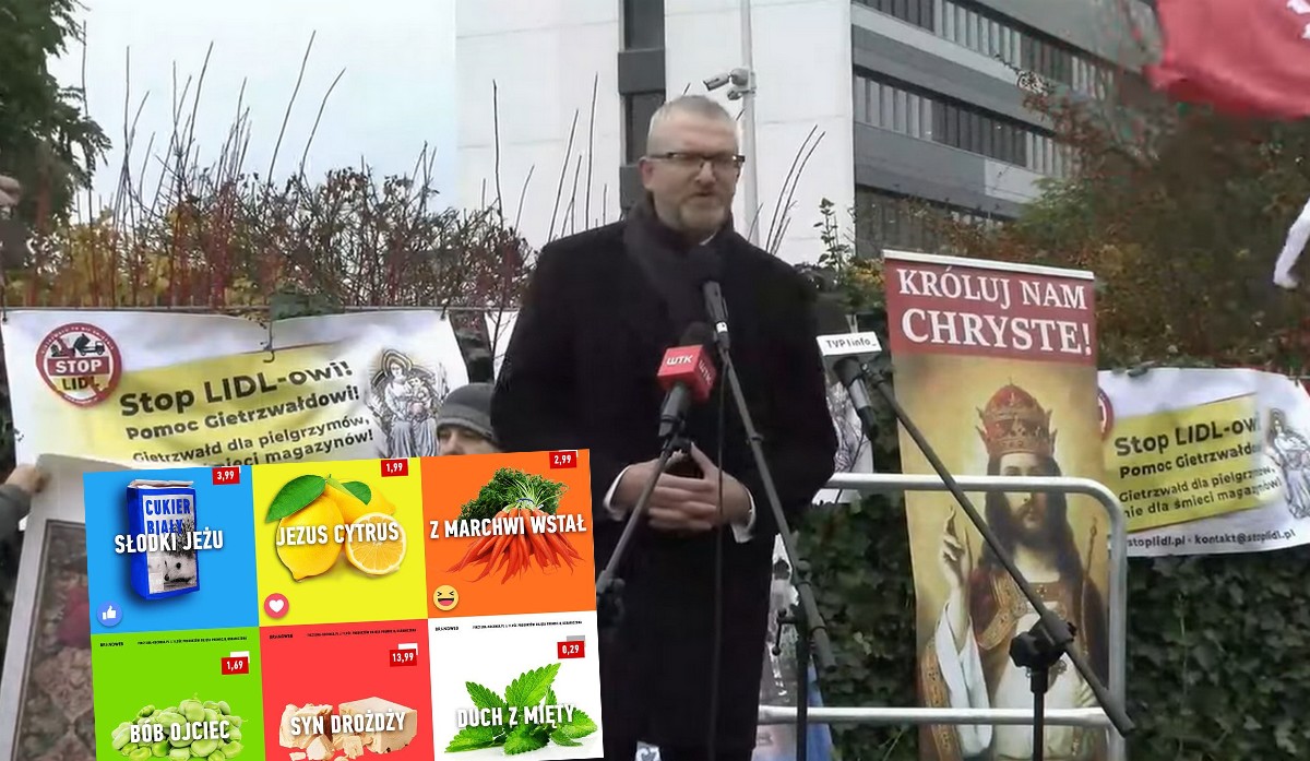 Konfederacja w konflikcie z Lidlem, inwestycją w Gietrzwałdzie i bluźnierstwami o Jezusie Cytrusie