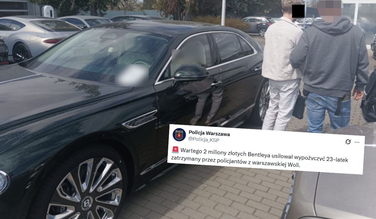 Warszawa: 23-latkowi udającemu ważnego dyrektora, żeby wypożyczyć Bentleya, grozi 8 lat więzienia