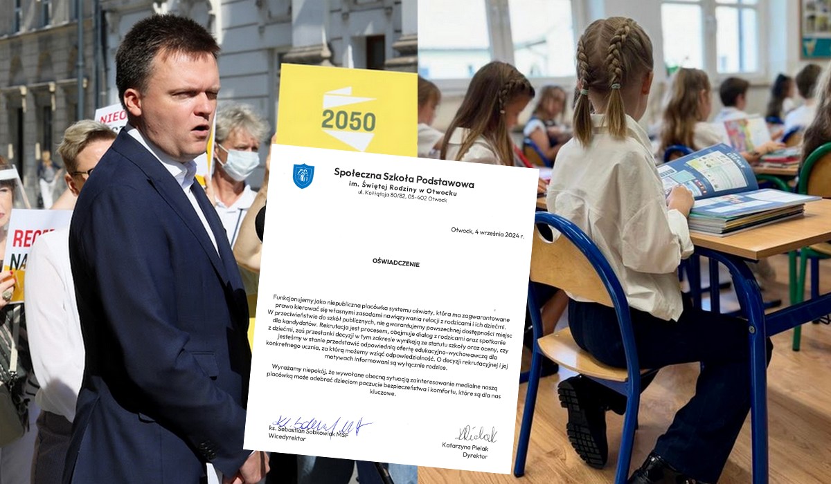 Szkoła, która nie przyjęła córki Hołowni tłumaczy, że jest prywatna i nie musi przyjmować każdego