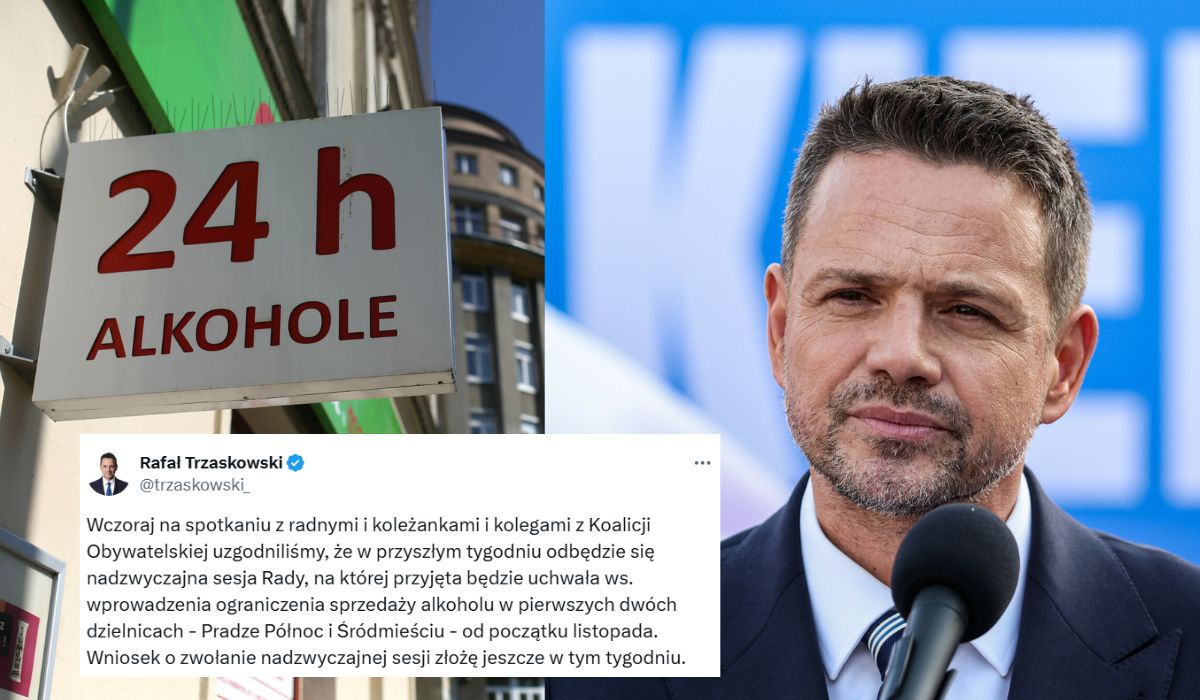 Trzaskowski zmienił zdanie, jednak będzie zakaz nocnej sprzedaży alkoholu w Warszawie