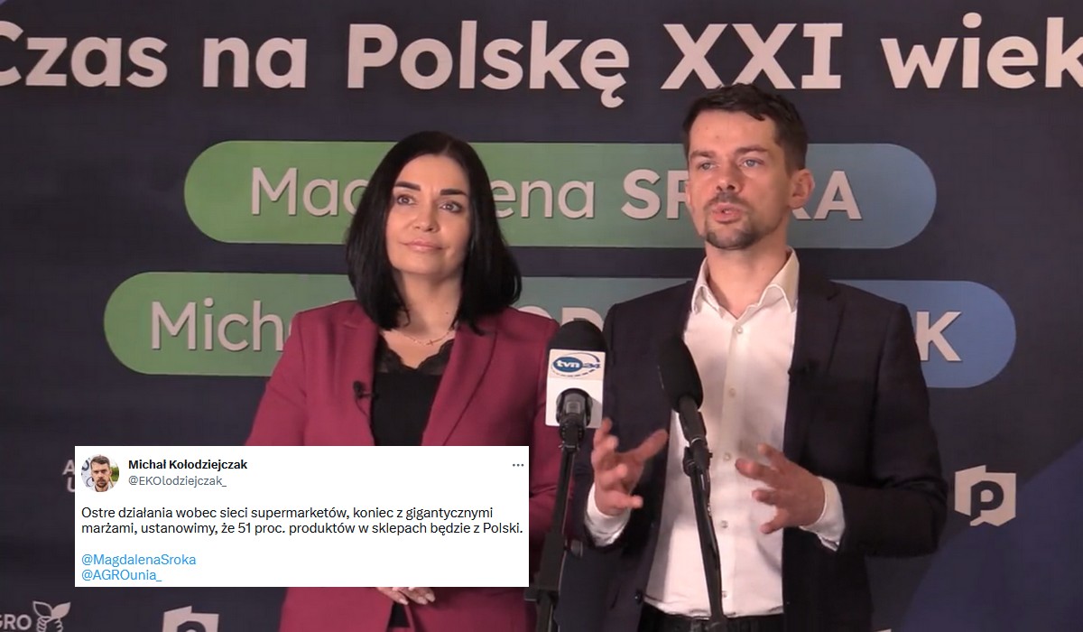 Kołodziejczak namawia do zmuszenia sieciowych supermarketów, żeby 51% produktów pochodziło z Polski