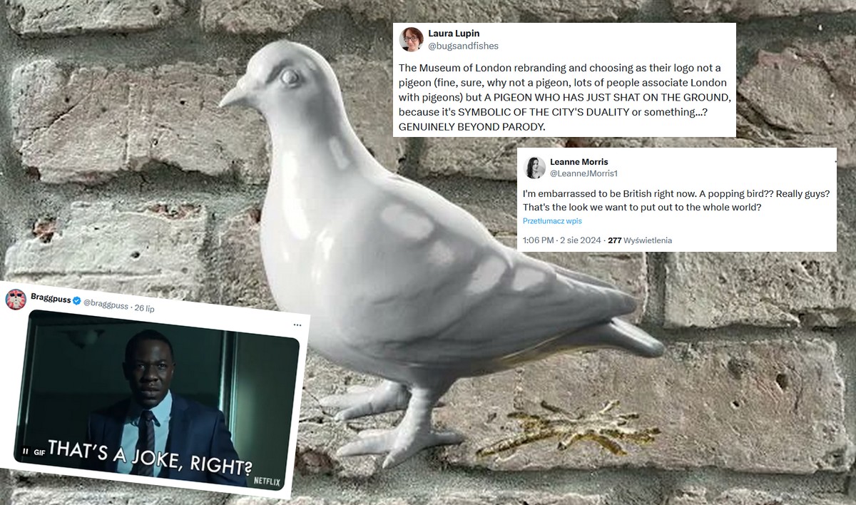 UK: nowe logo londyńskiego muzeum z defekującym gołębiem okazało się ździebko kontrowersyjne