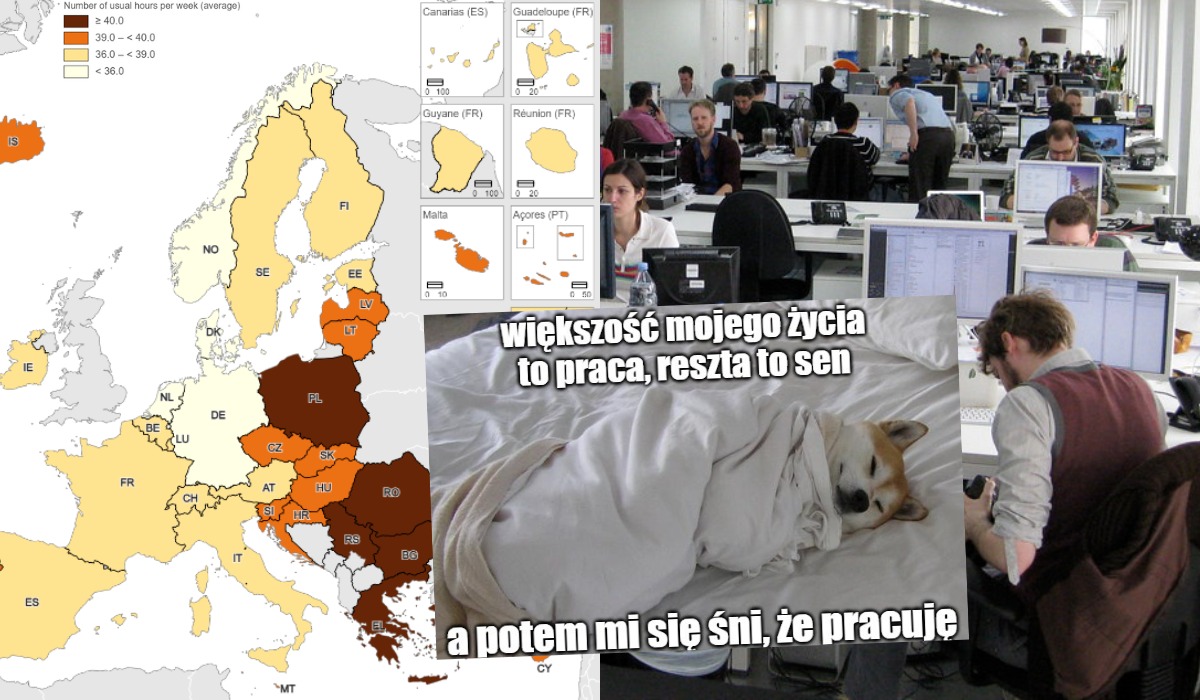 Eurostat: Polacy w czołówce najdłużej tyrających, drugie miejsce w UE pod względem przepracowanych godzin