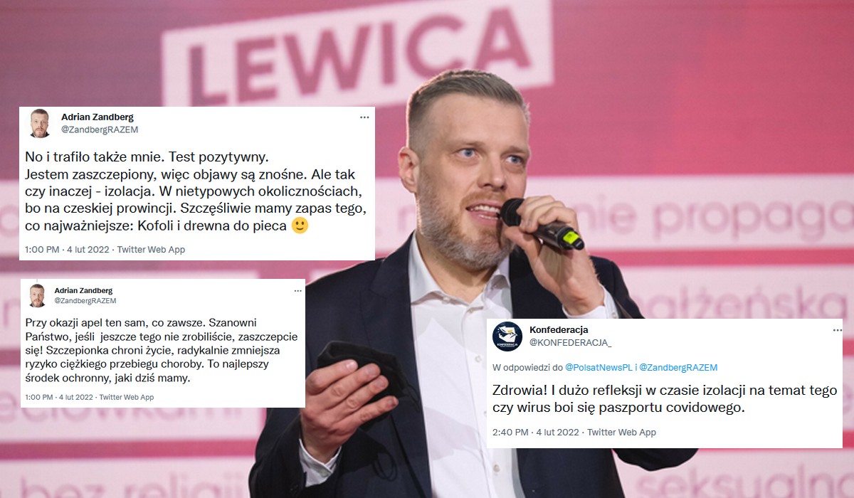 Zandberg zakażony koronawirusem, Konfederacja życzy zdrowia i żeby przemyślał sobie paszporty covidowe