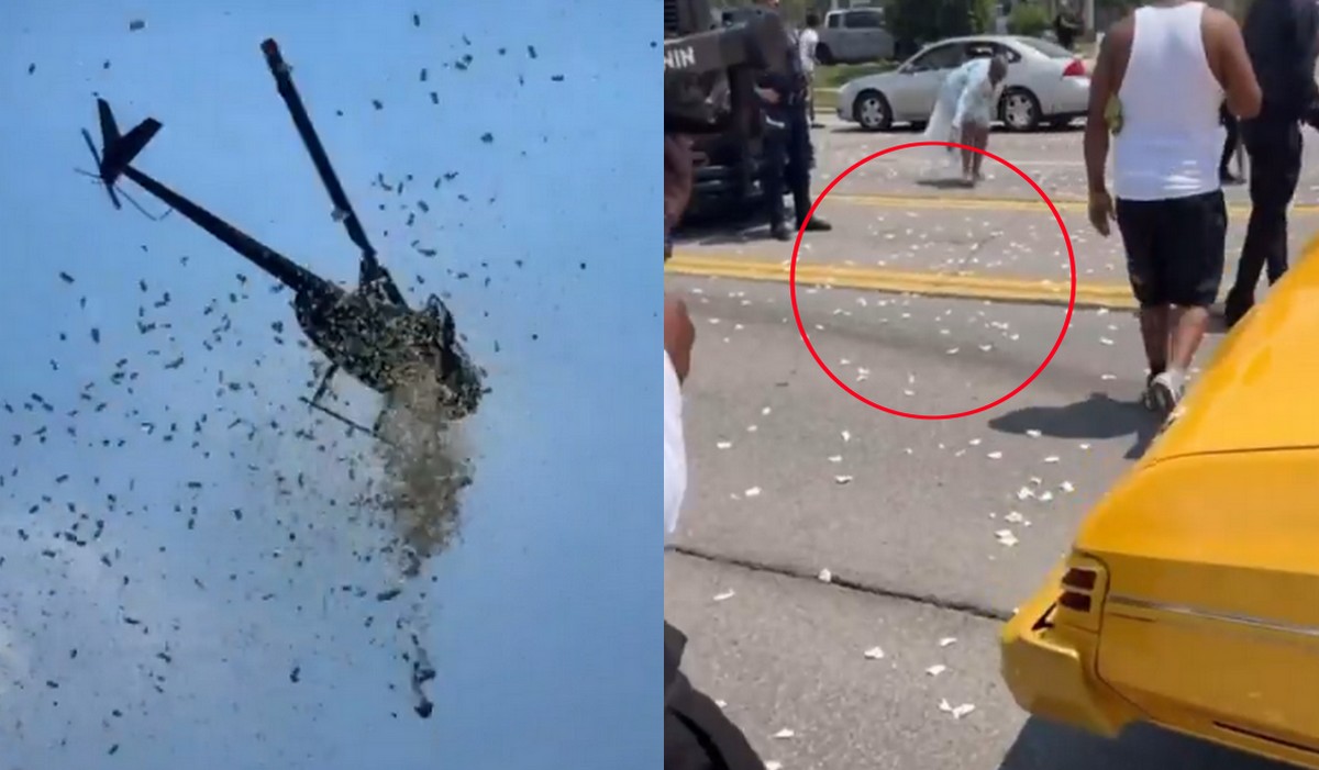 USA: helikopter rozrzucił tysiące baksów nad miastem, bo taka była wola zmarłego właściciela myjni samochodowej