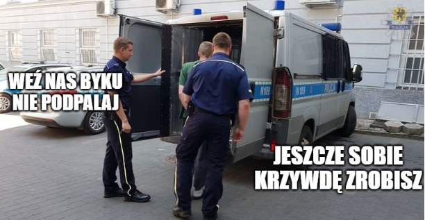 Inowrocław: ktoś przyszedł podpalić komendę, ale nieudolnie i od razu go złapali