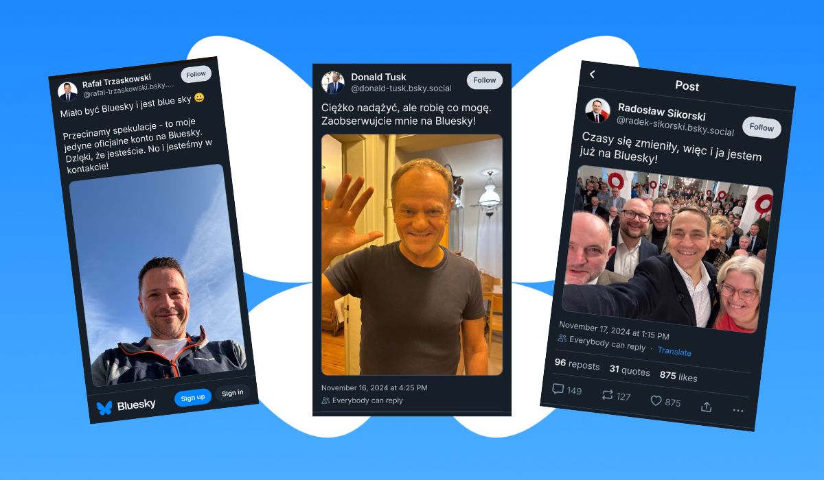 Polscy politycy dołączyli do migracji social mediowej, Bluesky rośnie kosztem Twittera