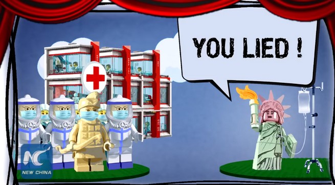 Chiny odpowiadają na zarzuty USA o wirusie tłumacząc animacją LEGO