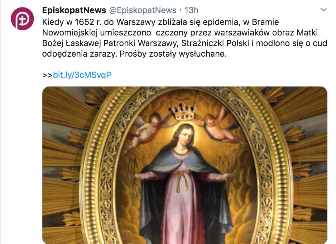 Episkopat uspokaja: Matka Boska pomogła w 1652 roku, gdy zbliżała się epidemia