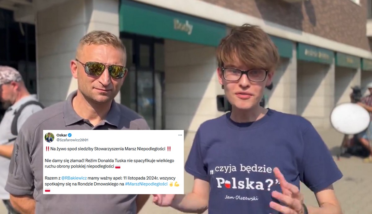 Bąkiewicz i Szafarowicz wzywają na Marsz Niepodległości przeciwko reżimowi Tuska