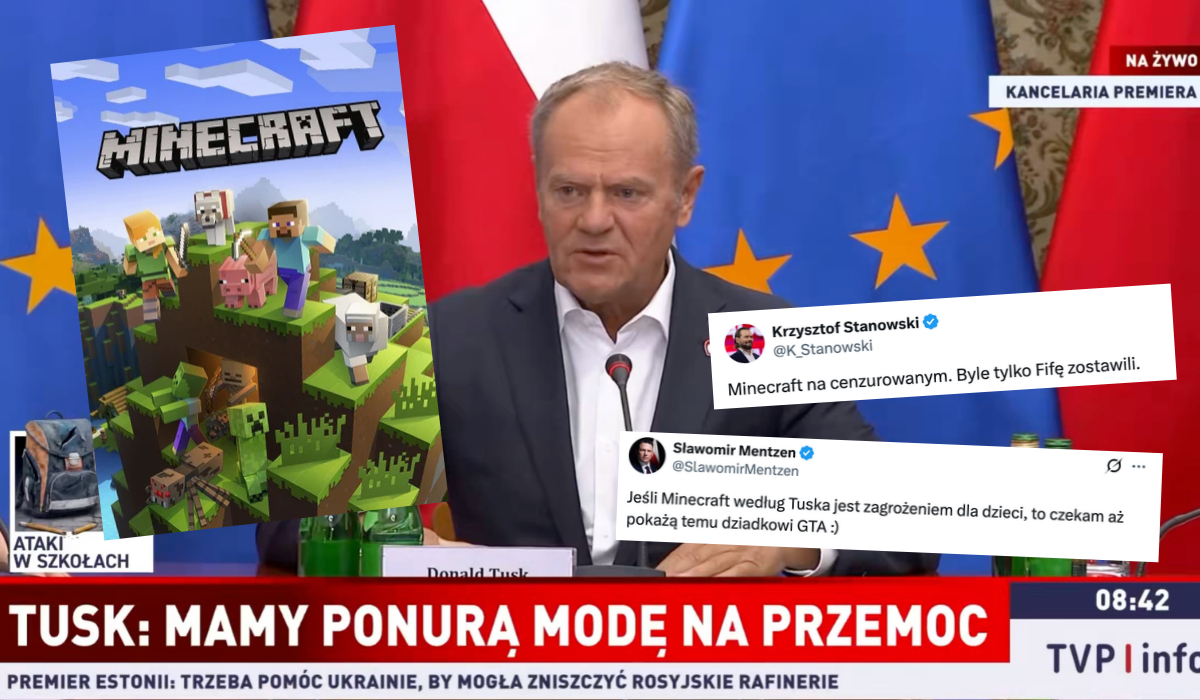 Premier Tusk jako źródło przemocy wśród młodzieży wskazał grę Minecraft