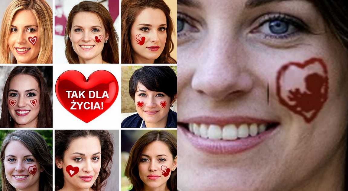 Popularna grafika z "kobietami po stronie życia" to twarze wygenerowane przez AI