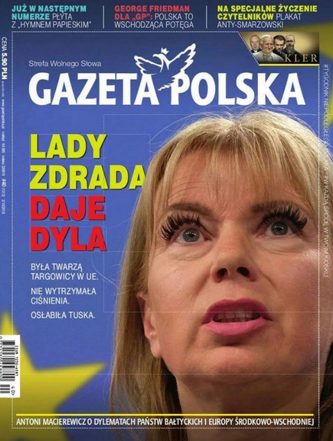 "Gazeta Polska" o odejściu Bieńkowskiej z polityki: "Lady Zdrada daje dyla"