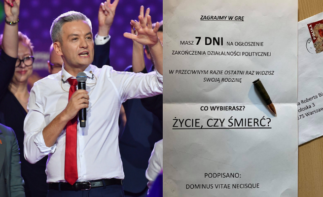 Biedroń też dostał list z groźbami i nabojem. "Tak dalej być nie może"