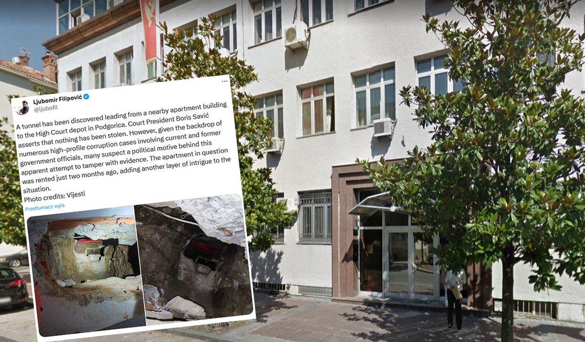 Czarnogóra: ktoś wykopał tunel do sądu, zdobył dostęp do broni i ton narkotyków