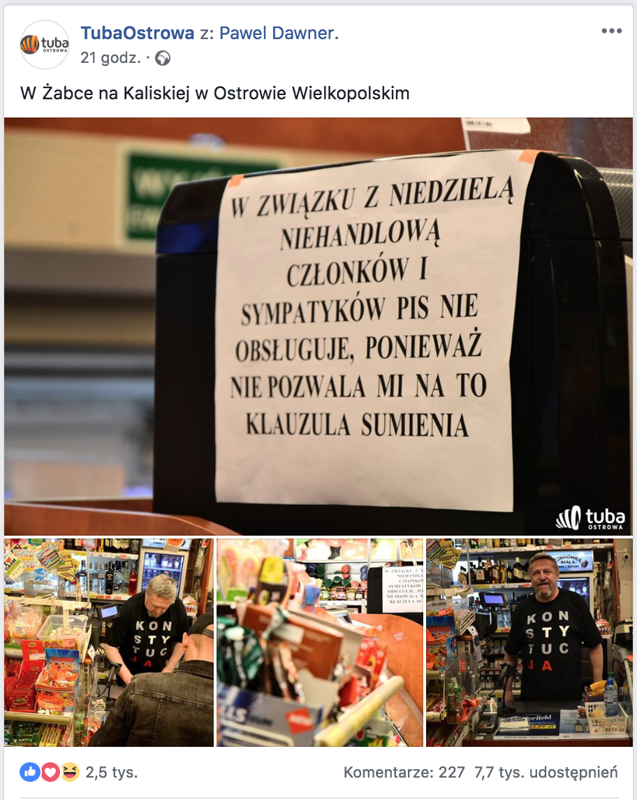 Właściciel Żabki: członków i sympatyków PiS nie obsługuję. Żabka: to niedopuszczalne