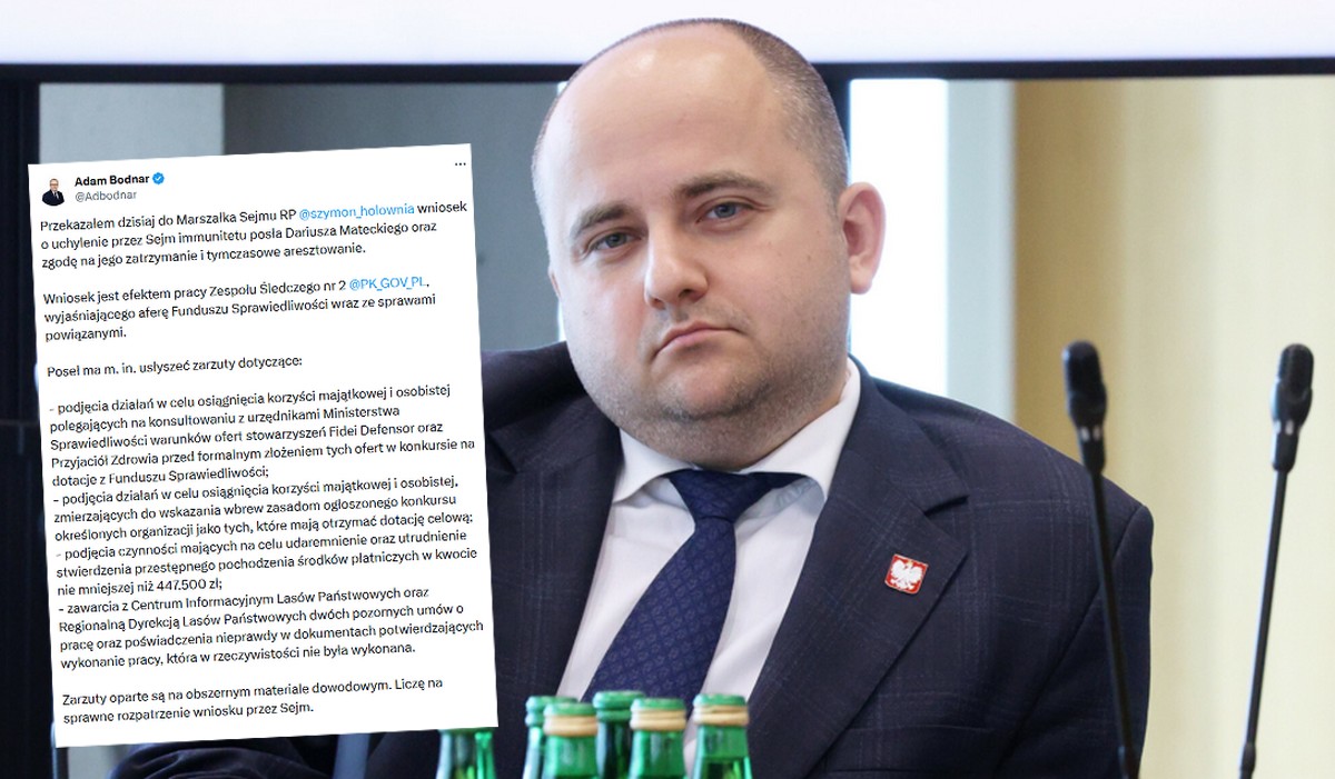 Posłowi Mateckiemu grozi aresztowanie, złożono wnioski o uchylenie immunitetu