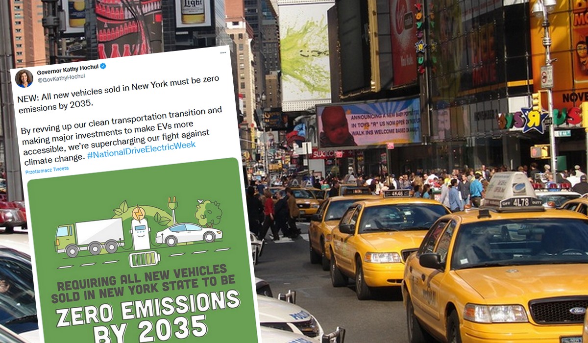 Nowy Jork: sprzedaż samochodów spalinowych zacznie być ograniczana już od 2026, w 2035 zupełny zakaz