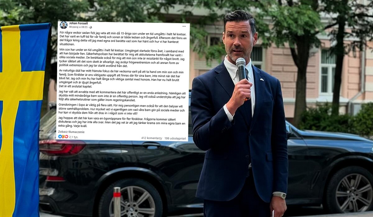 Szwecja: minister przyznał, że jego syn popadł w kontakt z prawicową ekstremą, ale pogadał z nim i już jest ok