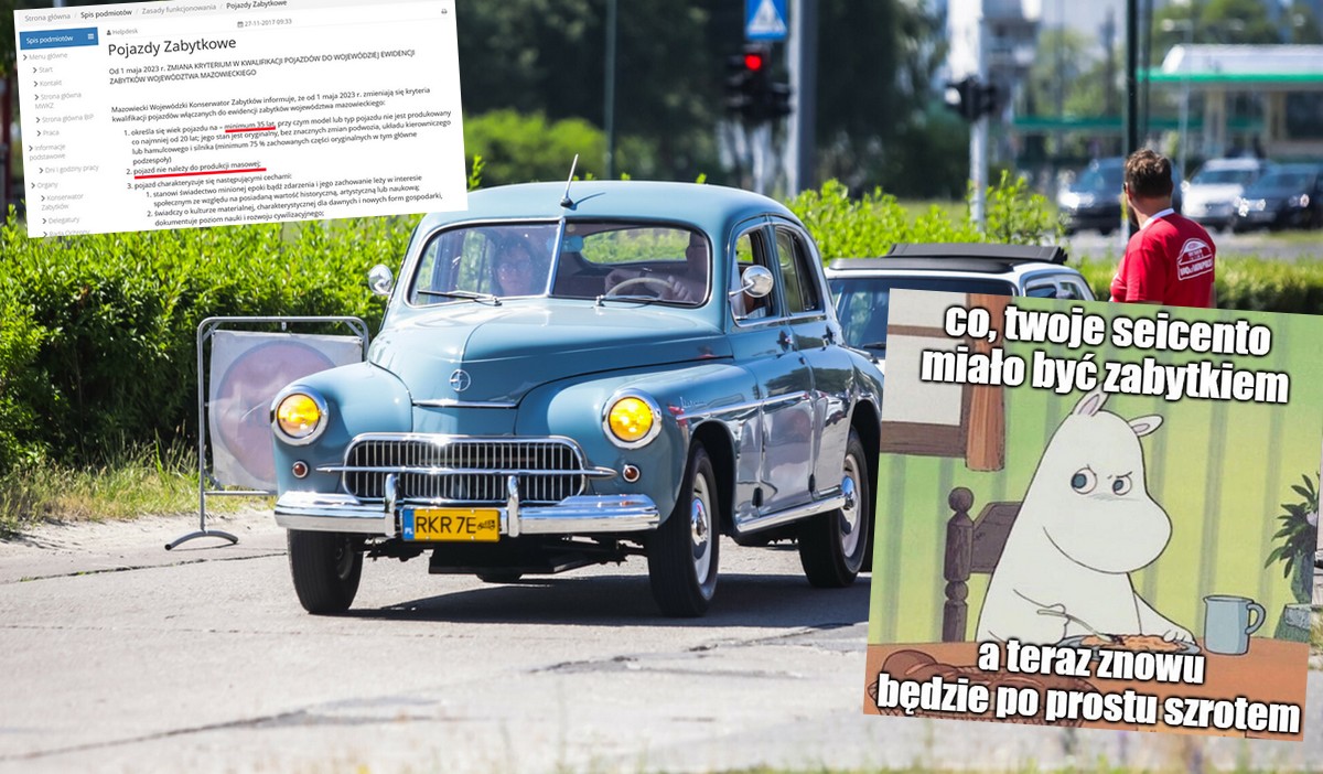 Większość zabytkowych pojazdów już nie będzie zabytkowa - decyzja mazowieckiego konserwatora