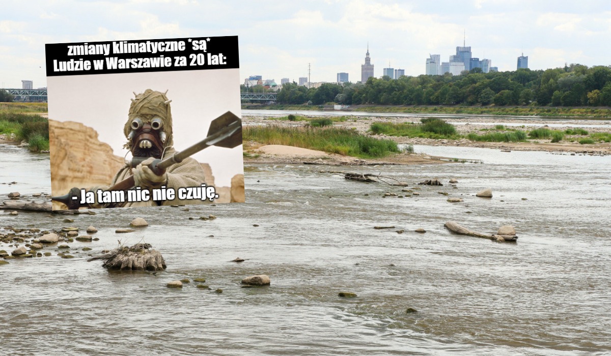Susza: wszystkie rekordy najniższego poziomu wody w Wiśle zostały pobite, aktualny wynosi 5 cm