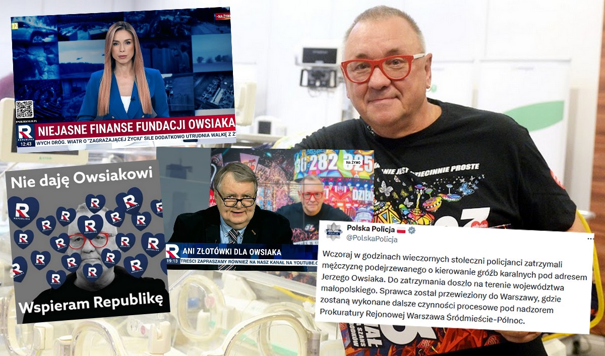 Mężczyzna, który groził Owsiakowi, został zatrzymany przez policję, miał się zainspirować informacjami TV Republika
