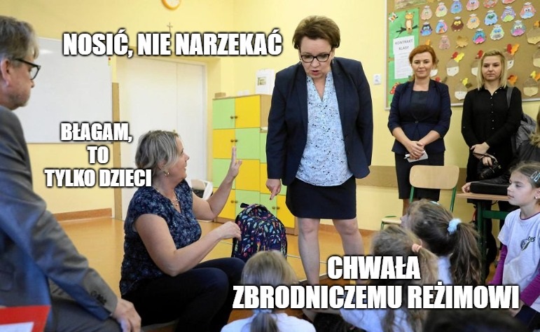 Minister Zalewska ważyła dzieciom plecaki. Bez książek