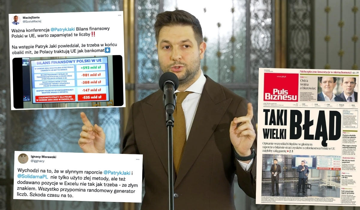 Raport Patryka Jakiego przeciwko Unii jeży się od błędów, włączając użycie złych znaków w Excelu