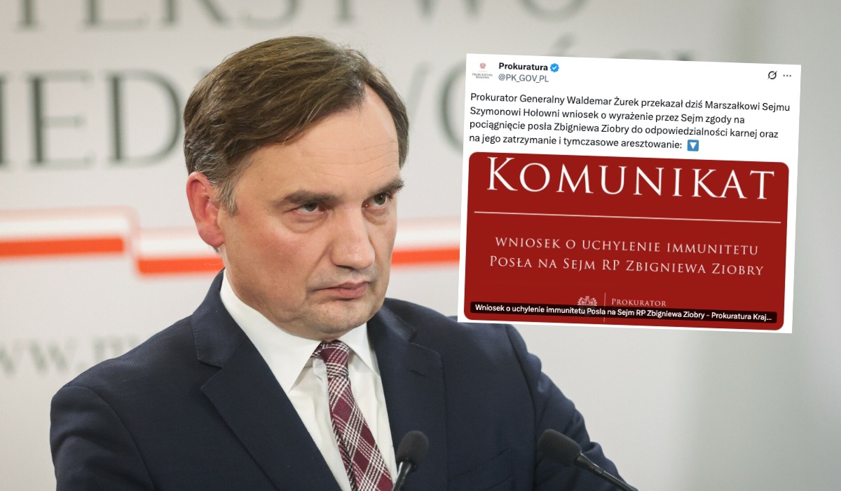 Prokuratura: Zbigniew Ziobro założył i kierował zorganizowaną grupą przestępczą, jest wniosek o uchylenie immunitetu