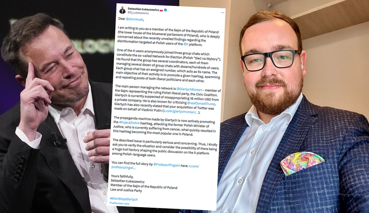 Poseł PiS napisał list do Elona Muska, żeby zbanował Giertycha