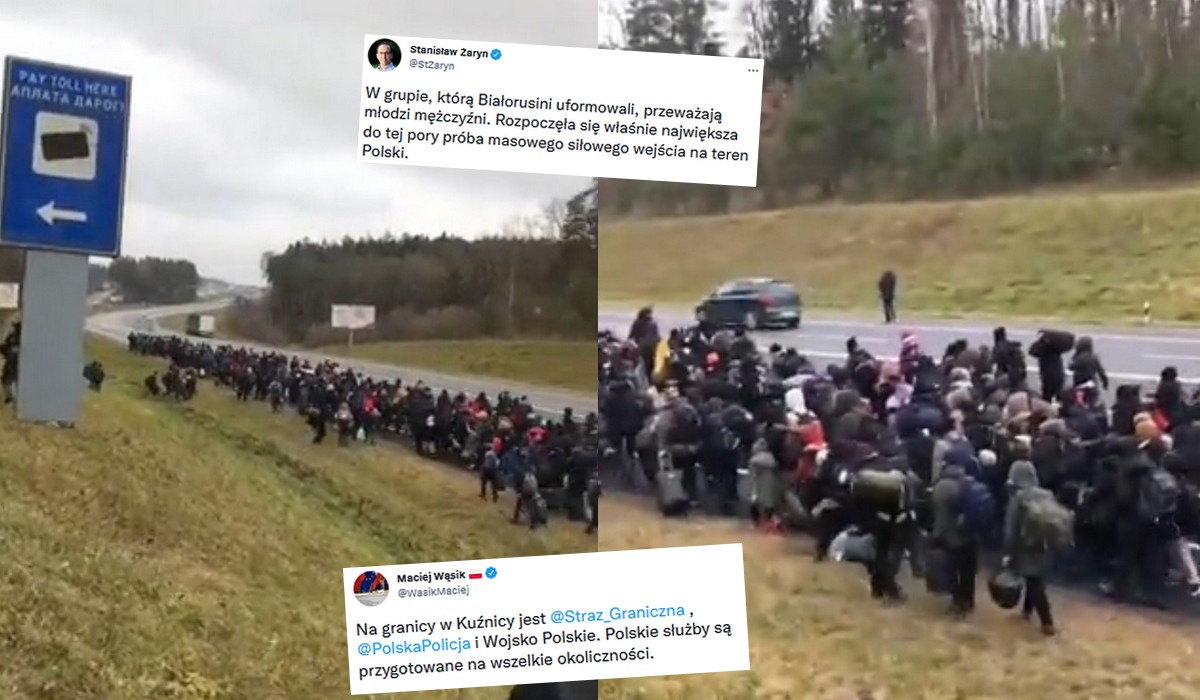 Białoruś: tysiące migrantów gromadzi się w pobliżu polskiego przejścia granicznego