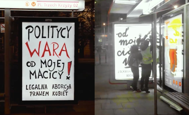 Anarchistki zrobiły nielegalną kampanię antyantyaborcyjną