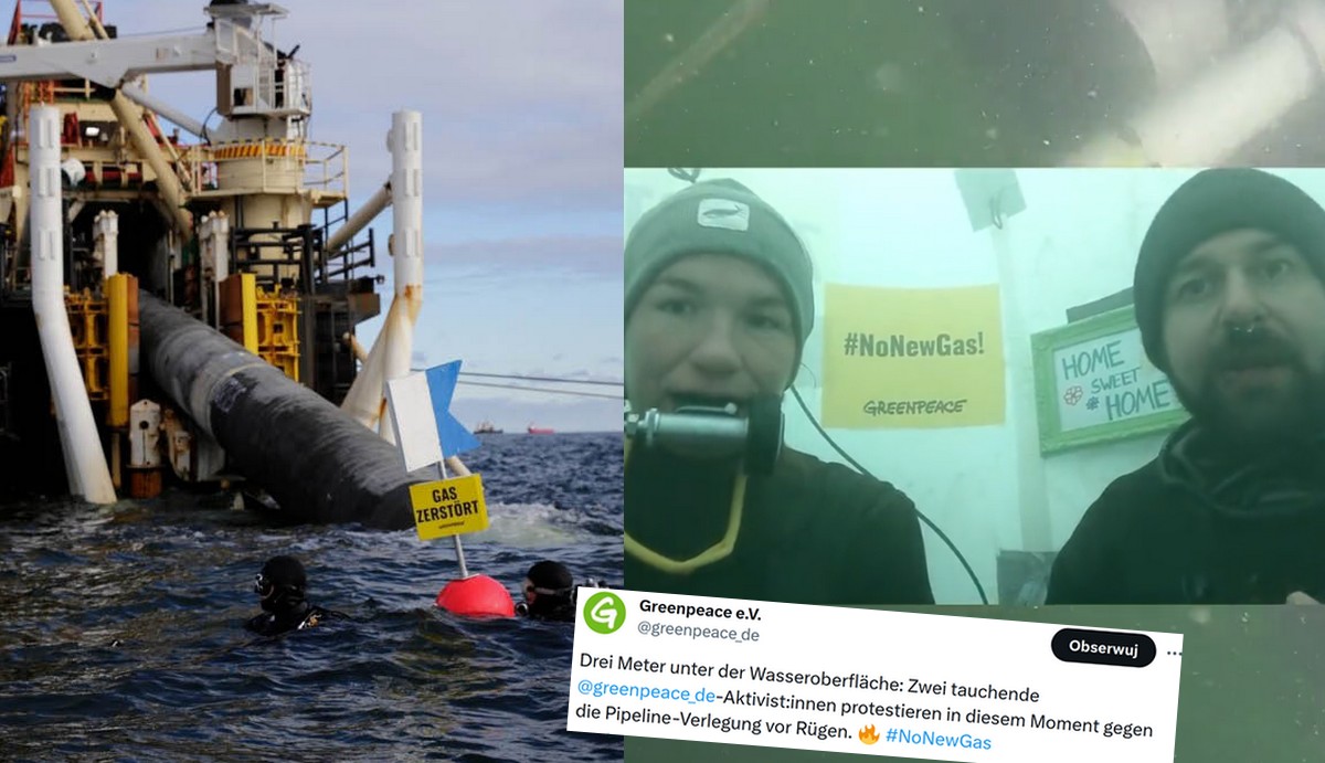 Greenpeace wybrało się na dno Bałtyku, żeby zorganizować protest przy rurociągu LNG