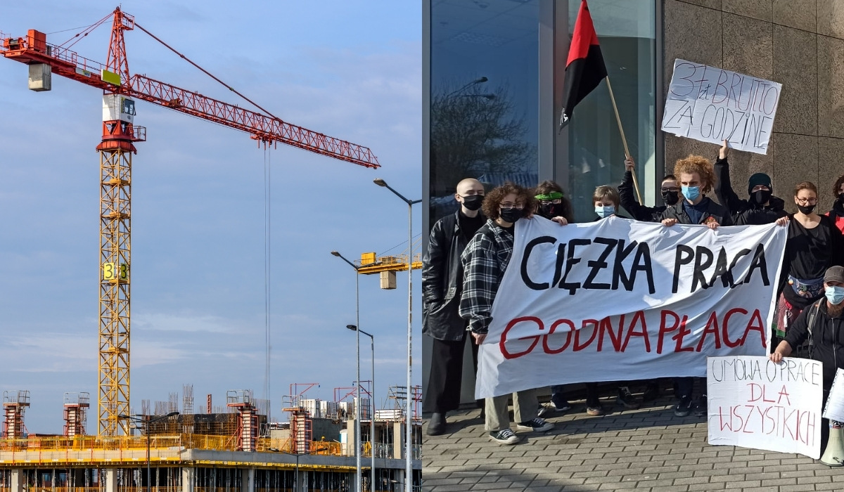 Warszawa: operatorzy żurawi protestują, budowy stoją, kwitną krokusy i forsycje