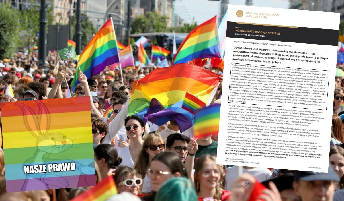 TSUE: małżeństwa osób tej samej płci zawarte w jednym państwie UE, mają być ważne w innych państwach UE