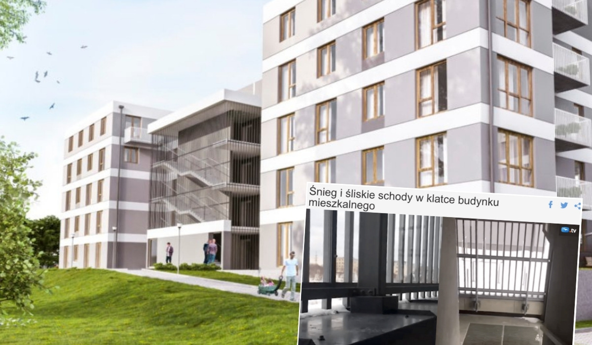 Gdańsk: patodeweloper zrobił otwartą klatkę, po apelach obił pleksi i jest git xD