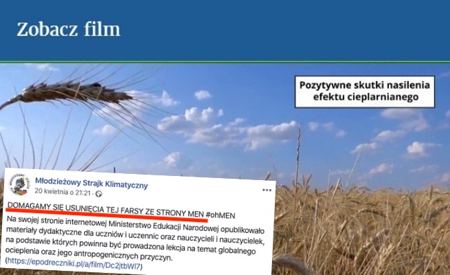 Sukces Młodzieżowego Strajku Klimatycznego: MEN usunął film o zaletach globalnego ocieplenia