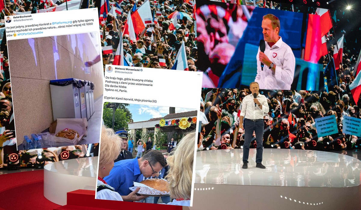 Politycy i działacze PiS szumnie nagłaśniają sprawę chleba wyrzuconego przez Platformę