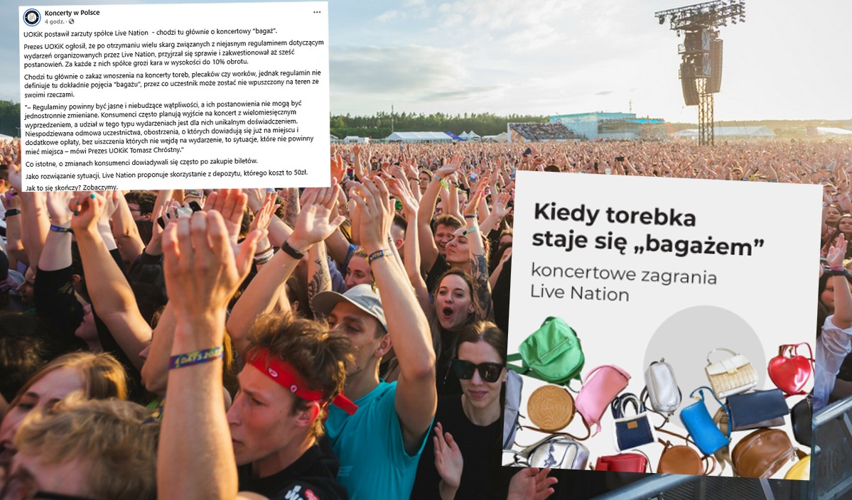 UOKiK chce dać po łapkach Live Nation, za traktowanie torebek jako bagażu