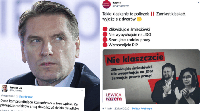 Tomasz Lis komentuje wpisy partii Razem o poszanowaniu prawa pracy: komuchowo