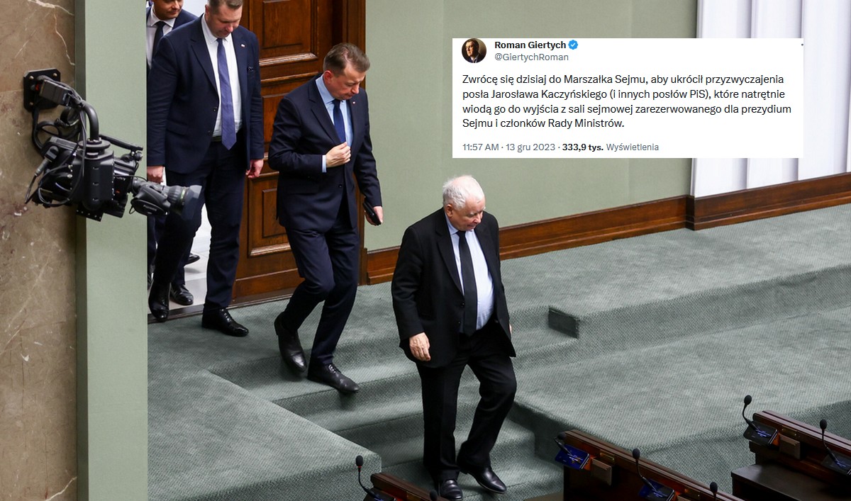 Giertych w ramach walki z prezesem Kaczyńskim chce mu utrudnić dostęp do kibelka