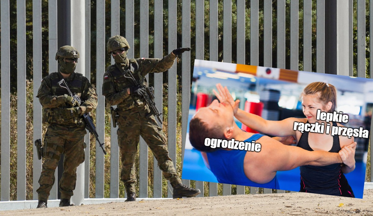 Migrant po stronie Białorusi przełożył ręce przez ogrodzenie i okradł żołnierza po stronie Polski