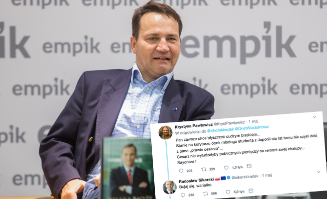 Radosław Sikorski nieuprzejmy dla Krystyny Pawłowicz